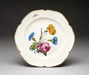 Faience Gallery: Plate, Strasbourg, c. 1755. Creator: Strasbourg Pottery Factory