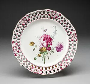 Lilac Collection: Plate, Strasbourg, c. 1770. Creator: Unknown