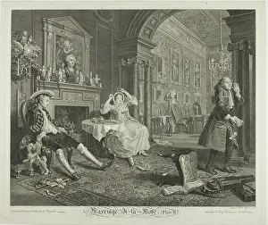 Tete A Tete Prints: Plate Two, from Marriage a la Mode, 1745. Creator: Bernard Baron