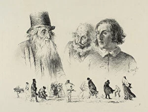 Deciding Gallery: Plate two, from Radierversuche, 1843, published 1844. Creator: Adolph Menzel