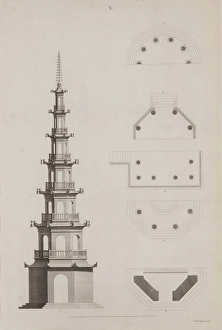 Ground Plan Prints: Plate V, Designs of Buildings, Furniture