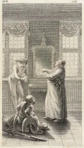 Plate XVII from Life and Adventures of the Knight Don Quixote de la Mancha, 1780. Creator: Daniel Berger