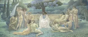 Plato Prints: Platonic Academy. Creator: Delville, Jean (1867-1953)