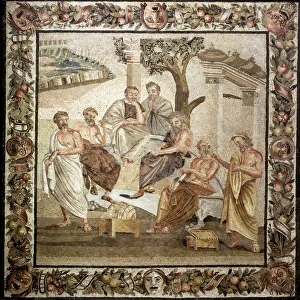 Disciples Prints: Platos Academy, mosaic. Plato teaching philosophy to his disciples