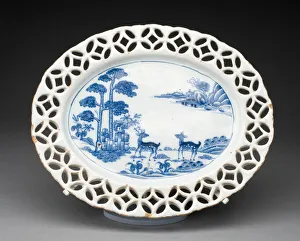 Faience Gallery: Platter, Dublin, c. 1740. Creator: Unknown