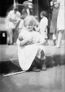 Kerb Prints: On a play Street, New York, between c1910 and c1915. Creator: Bain News Service
