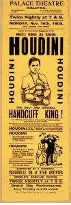 Halifax Prints: Playbill for appearance by Houdini at Palace Theatre, Halifax, pub. 1903 (lithograph)