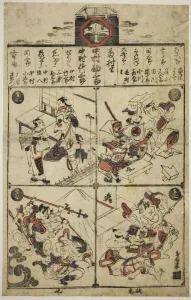 Torii Kiyomasu Prints: A Playbill for the Ichimura Theater, 1715. Creator: Torii Kiyomasu I