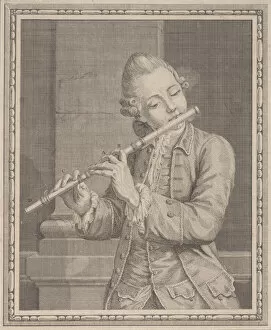 Player of a transverse flute, 18th century. 18th century. Creator: Anon