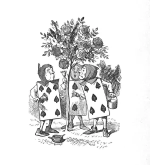 The Playing cards painting the Rose Bushes, 1889. Artist: John Tenniel