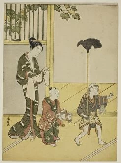 Childcare Collection: Playing Daimyos Procession, c. 1768 / 69. Creator: Suzuki Harunobu