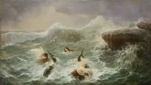 Knüpfer Prints: Playing with Dolphins, 1890s