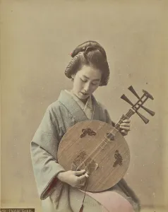 Playing Getkin sic, about 1875-1890s. Creator: Adolfo Farsari
