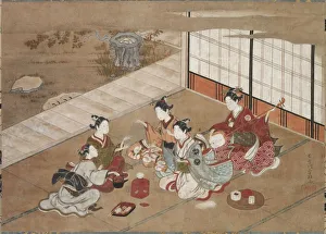 Playing the Hand Game, c. 1760. Creator: Yasumasa Hasegawa (Japanese)