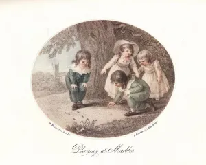 Hamilton Prints: Playing at Marbles, 1906. Artist: Francesco Bartolozzi