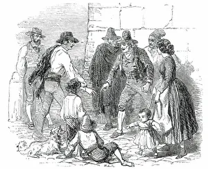 Guessing Prints: Playing at Morra - Rome, 1850. Creator: Unknown
