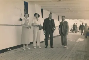Quoits Prints: Playing quoits on board the SS Arandora Star, 1936