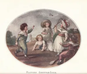 Hamilton Prints: Playing Shuttle-Cock, 1906. Artist: William Hamilton