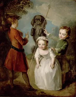 Begging Prints: Playing Soldier, c1743. Creator: Philippe Mercier