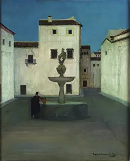 Julio 1874 1930 Prints: Plaza del Potro, 1907. Creator: Romero de Torres, Julio (1874-1930)