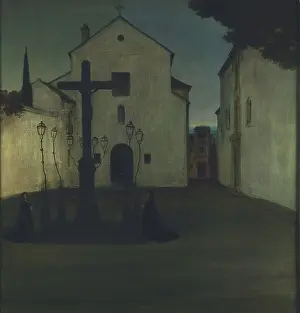 Julio 1874 1930 Prints: Plaza de los Dolores, 1900-1930. Creator: Romero de Torres, Julio (1874-1930)