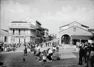 Market Trader Prints: Plaza, Tampico, between 1880 and 1897. Creator: William H. Jackson