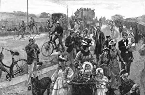 Outing Gallery: On Pleasure Bent - A Bank Holiday Roadside Scene, 1890. Creator: William Hatherell