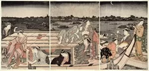 Boating Collection: Pleasure-Boating on the Sumida River, Japan, 1788/90. Creator: Kitagawa Utamaro