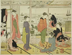 Eishi Chobunsai Collection: In a Pleasure House in Shinagawa (Shinagawa no rojo), late 18th-early 19th century