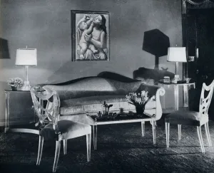 Plastic Prints: Plexiglas furniture in a 1940s interior, 1941