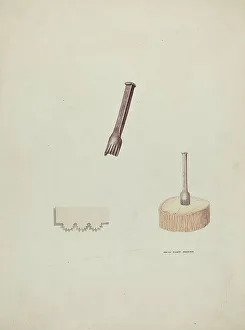 Plinker and Wood Block, 1935/1942. Creator: Oscar Bluhme