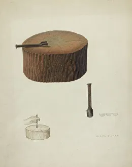 Plinker and Wood Block, 1935/1942. Creator: Oscar Bluhme