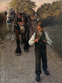 1900 Prints: The Plough Boy, ex. 1900. Creator: Henry Herbert la Thangue