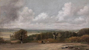 Plough Gallery: Ploughing Scene in Suffolk, 1824 to 1825. Creator: John Constable