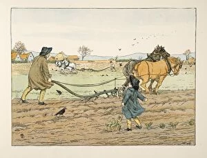 The Ploughman, from Four and Twenty Toilers, pub. 1900 (colour lithograph)