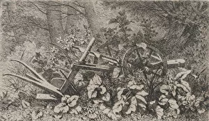 Blery Eugene Stanislas Alexandre Gallery: The Plow with Burdock Plants, 1858. Creator: Eugene Blery