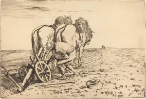 Fixing Prints: The Plow (La charrue). Creator: Alphonse Legros