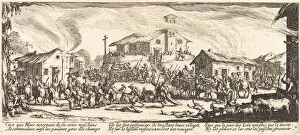 Plunder Gallery: Plundering and Burning a Village, c. 1633. Creator: Jacques Callot