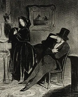 Complaining Prints: Plus souvent que je te conduirai...au bal.. 1845. Creator: Honore Daumier