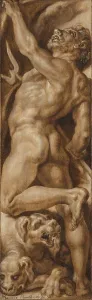 Maerten Heemskirck Prints: Pluto and Cerberus, c.1555. Creator: Maerten van Heemskerck