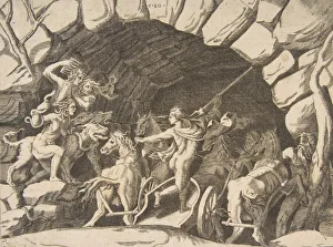Pluto riding a chariot descending into Hell, from the Division of the Universe, 1531-76 Pluto riding a chariot descending into Hell, from the Division of the Universe, 1531-76