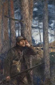 Poacher Prints: A Poacher, 1894. Creator: Bruno Liljefors