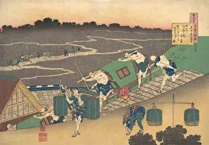 Palanquin Prints: Poem by Fujiwara no Michinobu Ason, from the series One Hundred Poems Explained by th