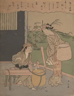 Poem by Henjo Sojo, ca. 1766., ca. 1766. Creator: Suzuki Harunobu Poem by Henjo Sojo, ca. 1766., ca. 1766. Creator: Suzuki Harunobu
