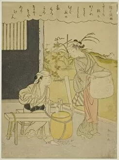 Rose Gallery: Poem by Henjo Sojo, from an untitled series of Thirty-Six Immortal Poets, c. 1767 / 68
