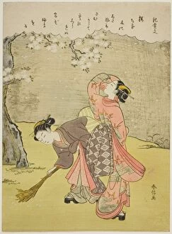 Poem by Ki no Tsurayuki, from an untitled series of Thirty-Six Immortal Poets, c. 1767/68