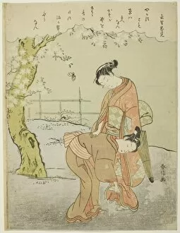 Rose Gallery: Poem by Mibuno no Tadami, from an untitled series of Thirty-Six Immortal Poets, c