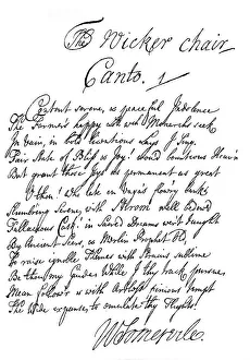 Images Dated 7th July 2007: Part of the poem of The Wicker Chair, by William Somerville, 1840.Artist: William Somerville