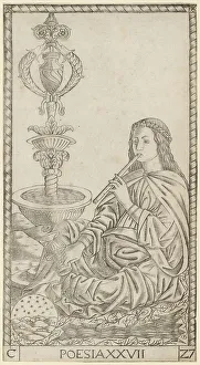 Mantegna Prints: Poesia (Poetry), probably c. 1470. Creator: Master of the S-Series Tarocchi