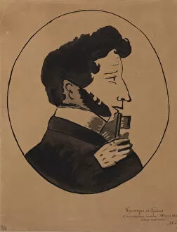 State Central Literary Museum Gallery: Poet Alexander Sergeyevich Pushkin (1799-1837) with the Chamberlains key, 1830s